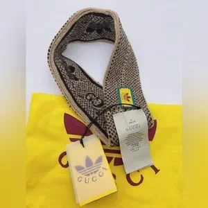 NWT Adidas X GUCCI GG Trefoil Print Cotton Headband Size L (58cm) Brown/Beige Gucci | Accessories | Nwt Adidas X Gucci Gg Trefoil Print  main image 3